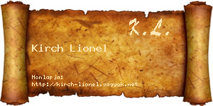 Kirch Lionel névjegykártya
